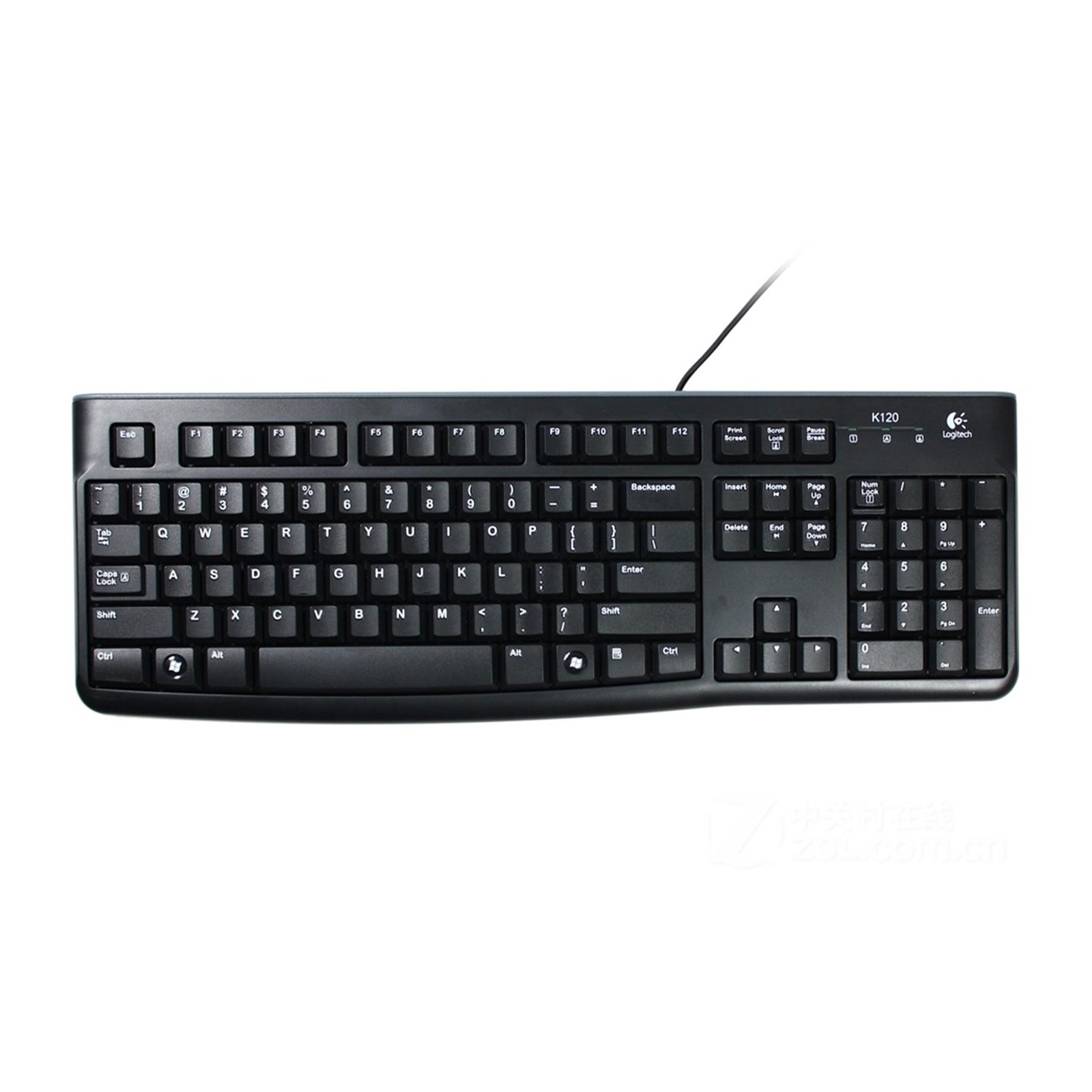 Logitech K120 Wired Keyboard for Windows, USB Plug-and-Play, Full-Size, Spill-Resistant, Curved Space Bar