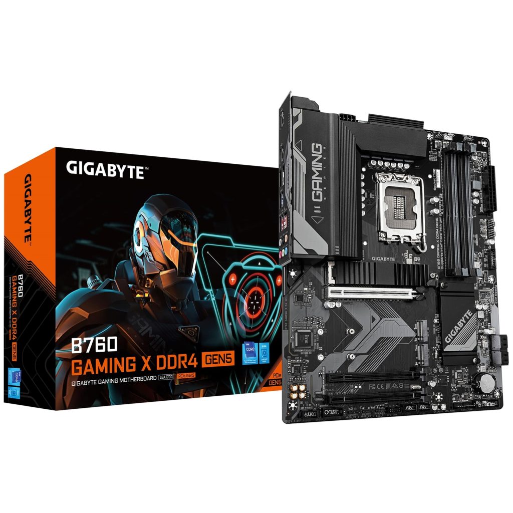Gigabyte B760 GAMING X DDR4 GEN5 Intel 1700 Socket Motherboard, ATX, 4x DDR4 Slots, 3x M.2 Sockets, Fitted I/O Shield, 2.5GbE LAN